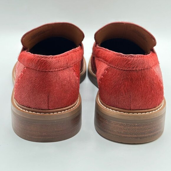 Women's Lucky Brand Salima Loafer Flat Shoe Cow Hair Upper Red Sz 8.5 M/39.5 NEW - Picture 3 of 7